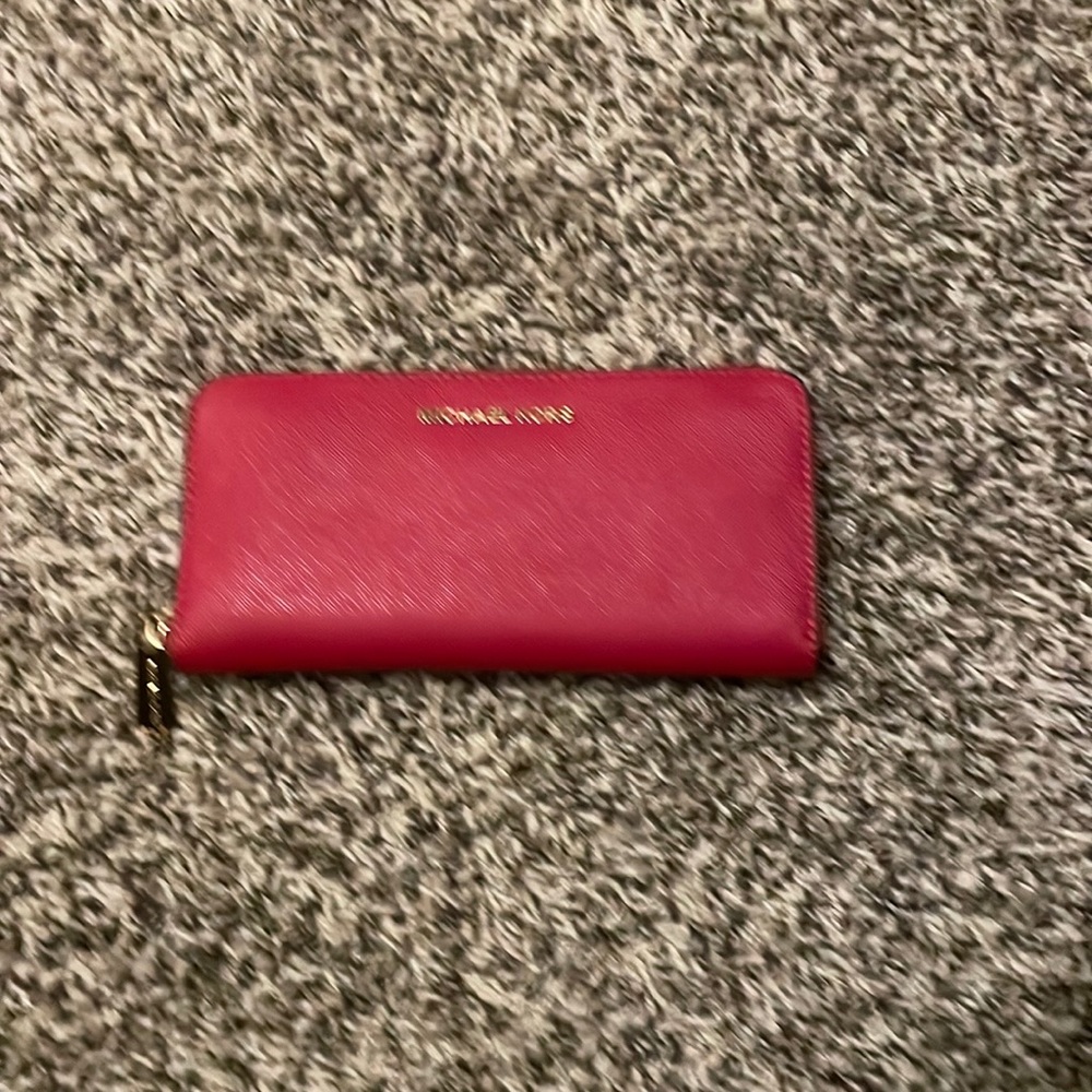 MK Red Jet Set Travel wallet